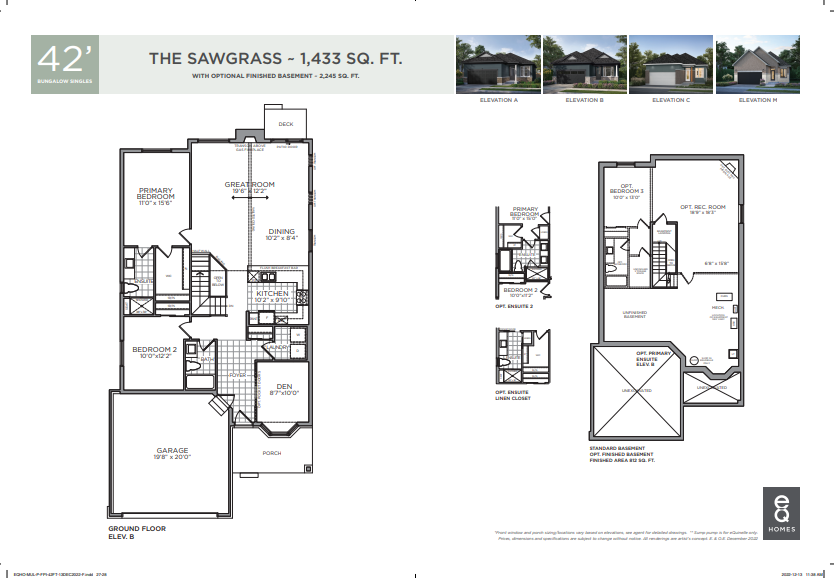 The Sawgrass Floor Plan of Pathways at Findlay Creek eQ Homes with undefined beds
