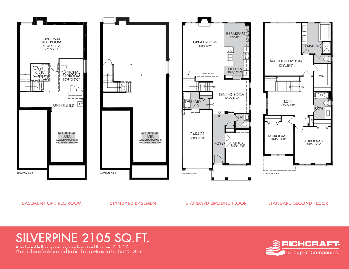 Silverpine Floor Plan of Riverside South Richcraft Homes with undefined beds