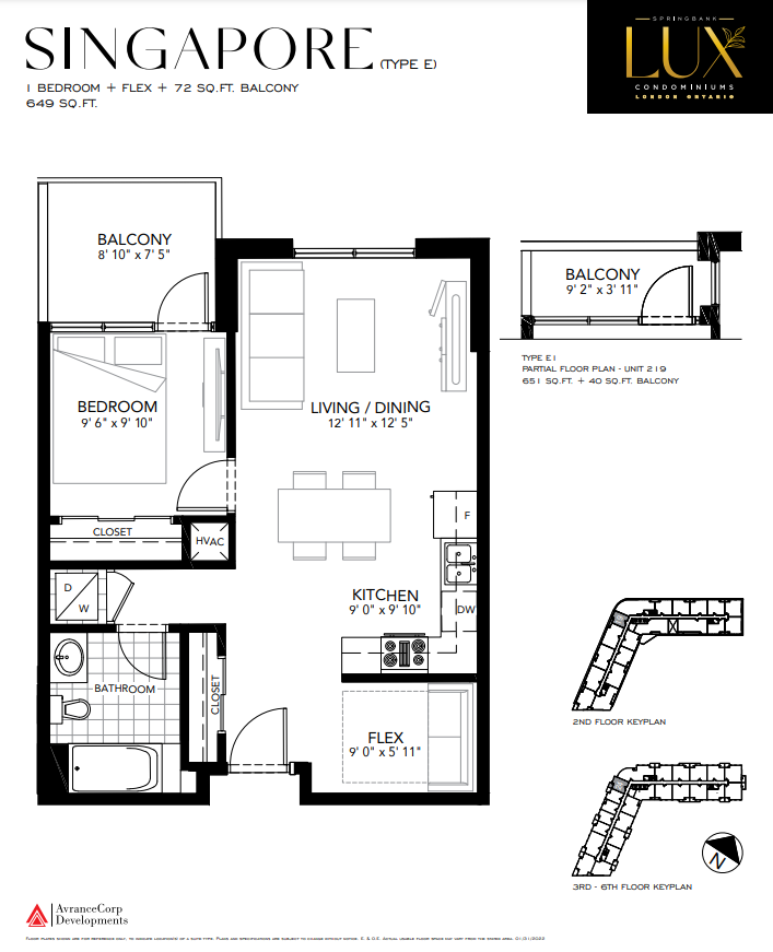 SINGAPORE - E Floor Plan of Springbank Lux condos with undefined beds