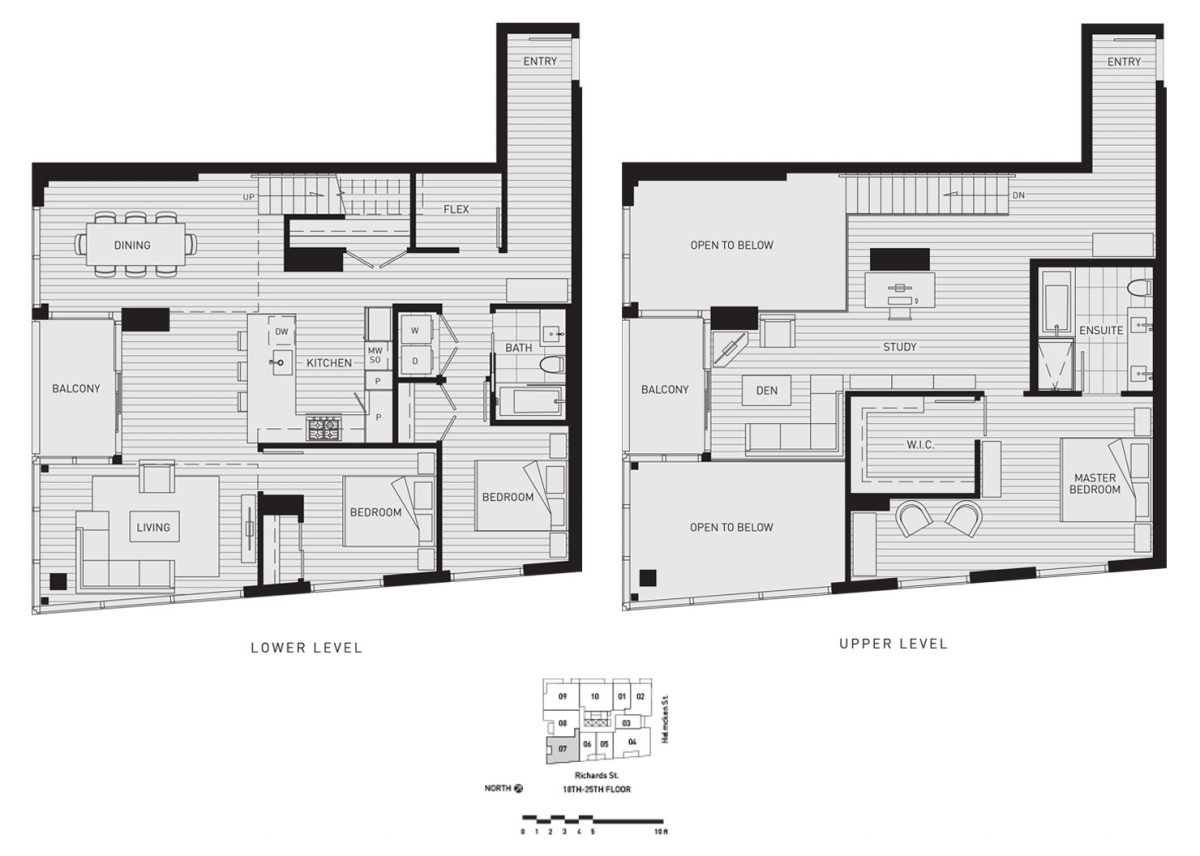 Plan M - Skyloft Floor Plan of 8X on the Park Condos with undefined beds