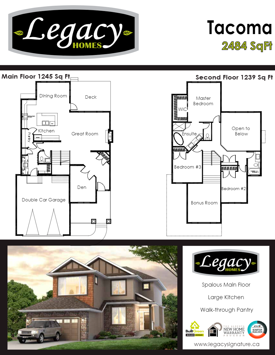 Tacoma Floor Plan of Keswick on the River Legacy Homes with undefined beds