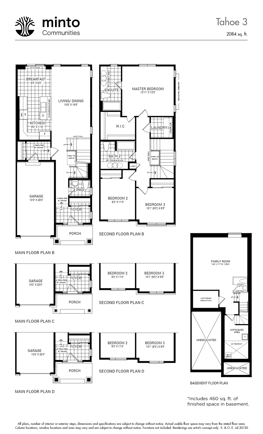 Tahoe End - 4 Bed Floor Plan of Avalon Vista by Minto Communities with undefined beds