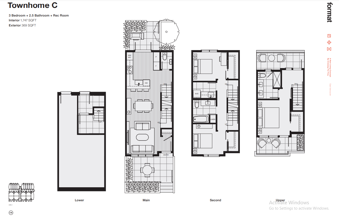 Townhome C Floor Plan of Format Condos with undefined beds