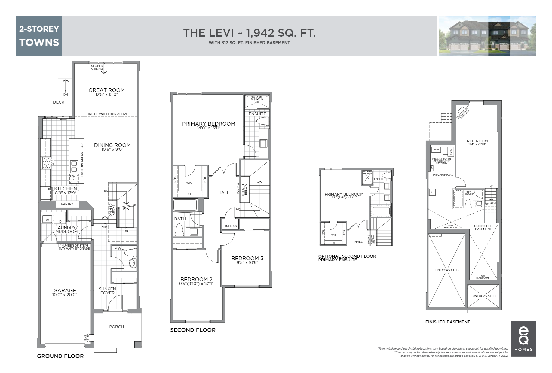 The Levi Floor Plan of Pathways at Findlay Creek eQ Homes with undefined beds