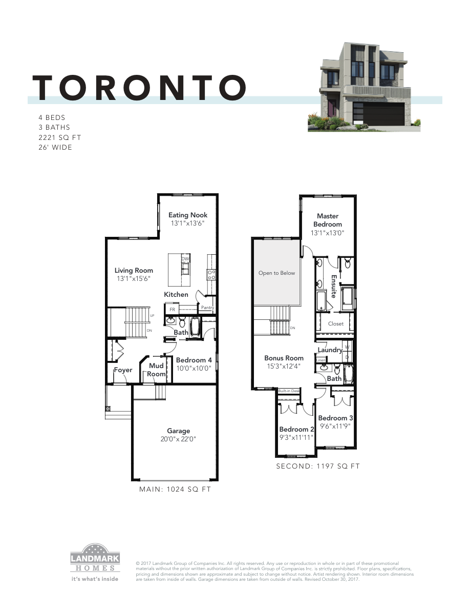 Toronto Floor Plan of Aster Landmark Homes with undefined beds