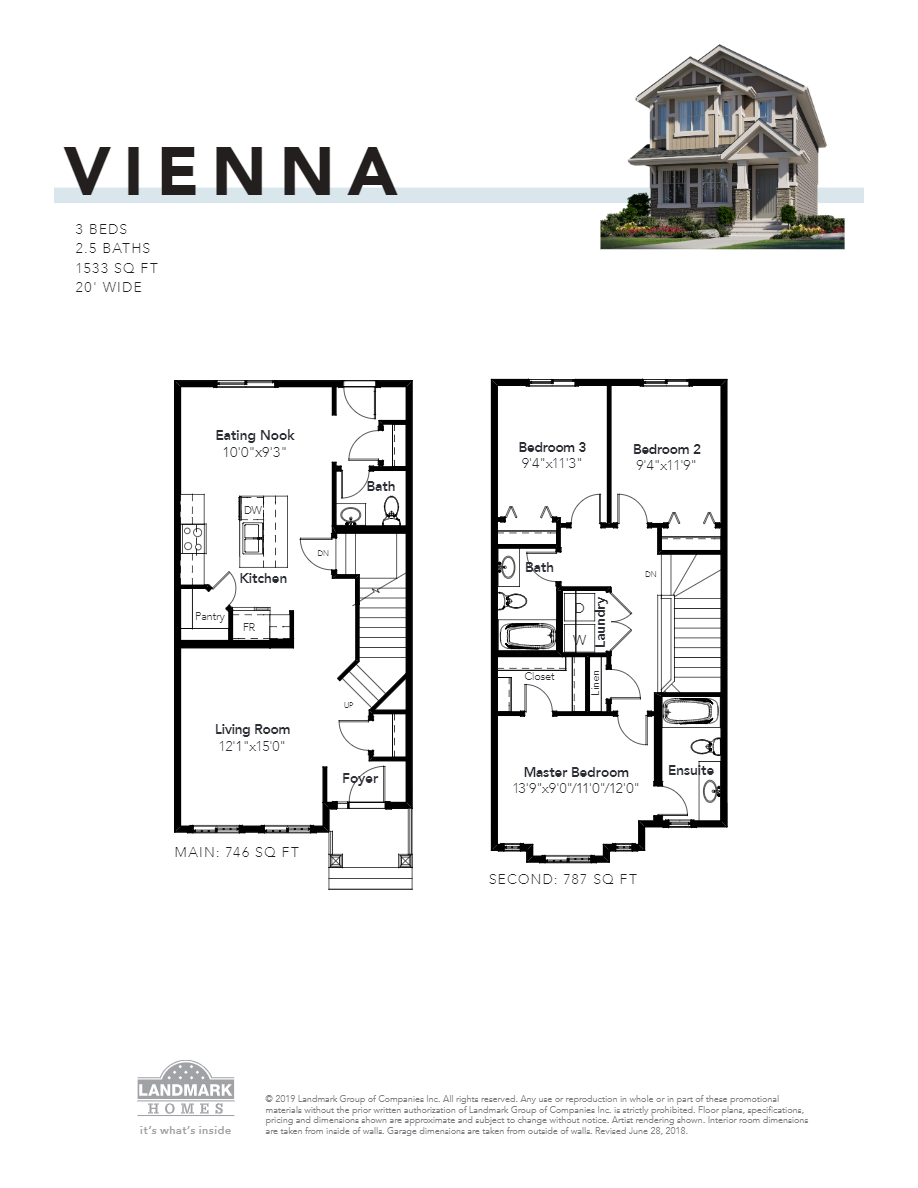 Vienna Floor Plan of Glenridding Ravine by Landmark Homes with undefined beds