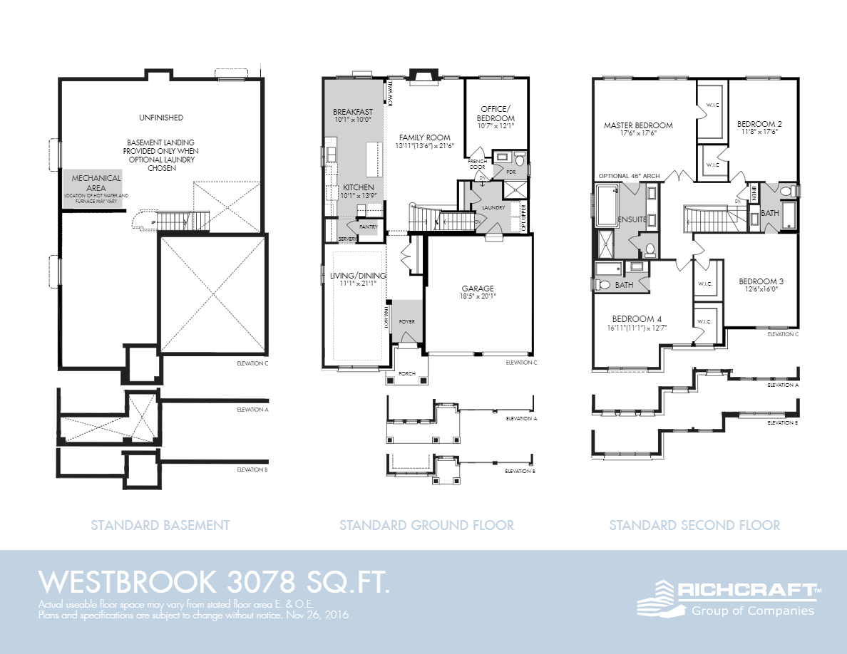 Westbrook Floor Plan of Riverside South Richcraft Homes with undefined beds
