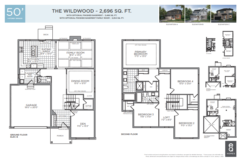 The Wildwood Floor Plan of Pathways at Findlay Creek eQ Homes with undefined beds