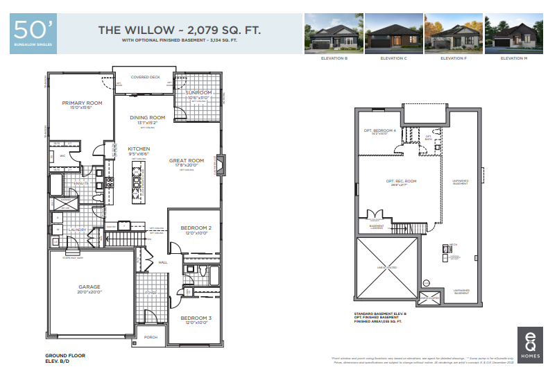 The Willow Floor Plan of Pathways at Findlay Creek eQ Homes with undefined beds