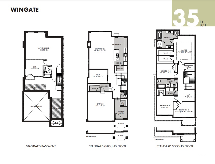 Wingate Floor Plan of Trailsedge Towns with undefined beds